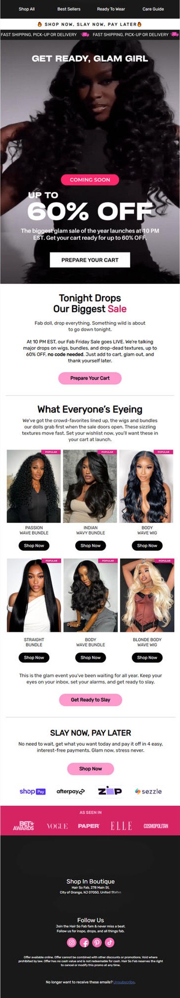 Hair So Fab Fab Friday Sale Email