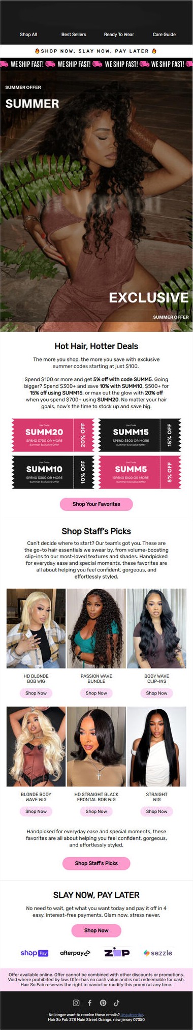 Hot Hair, Hotter Deals — Hair So Fab Email